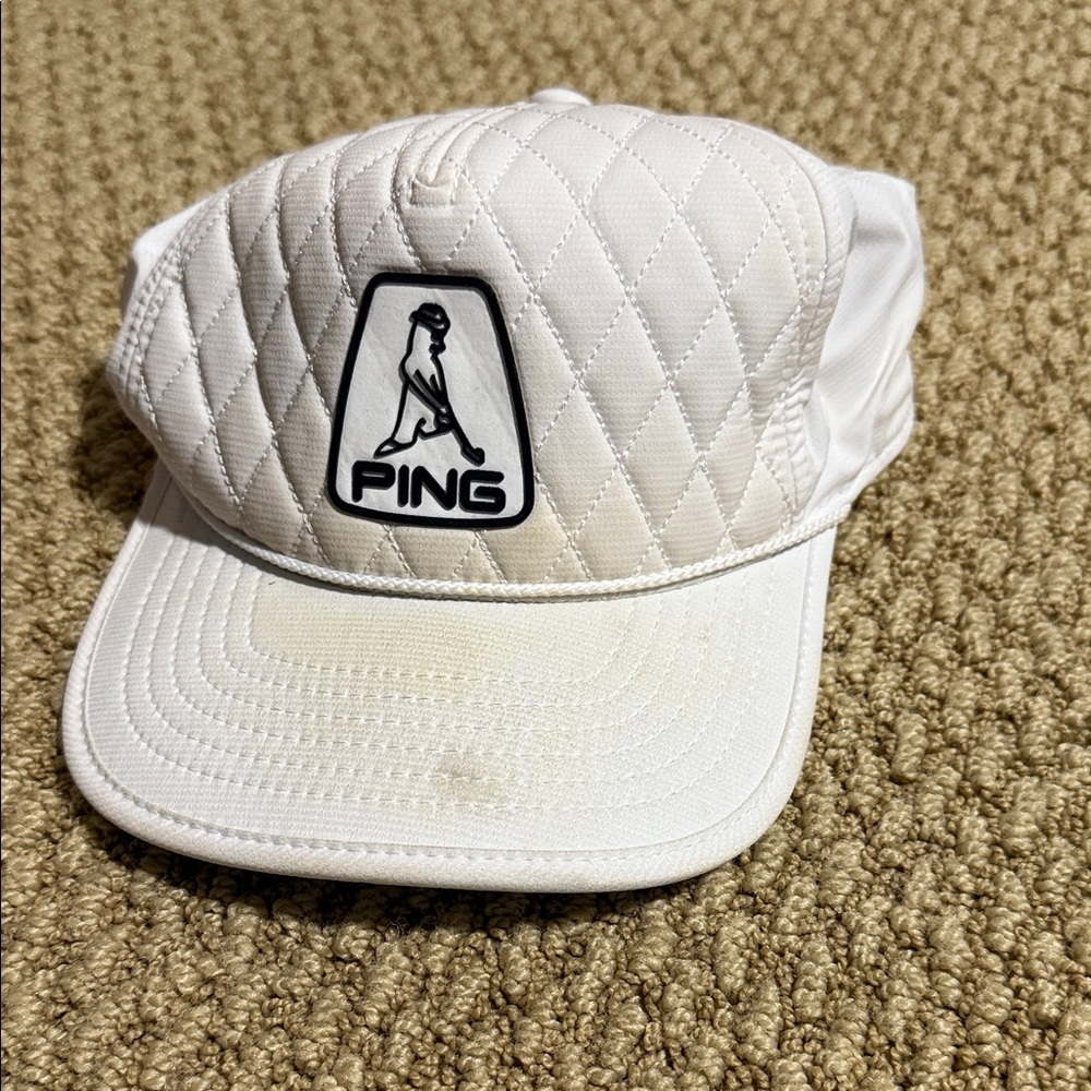Ping Quilted White Cap